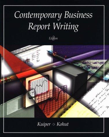 Contemporary Business Report Writing cover