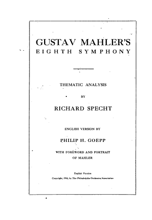 Mahler Symphony No. 8 in Full Score cover