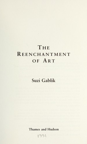 The Reenchantment Of Art cover