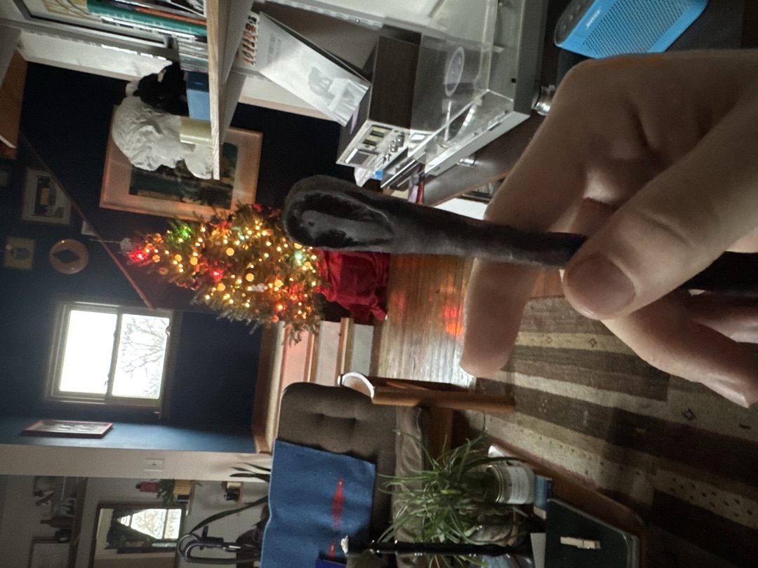 The finished spoon, bowl toward the camera